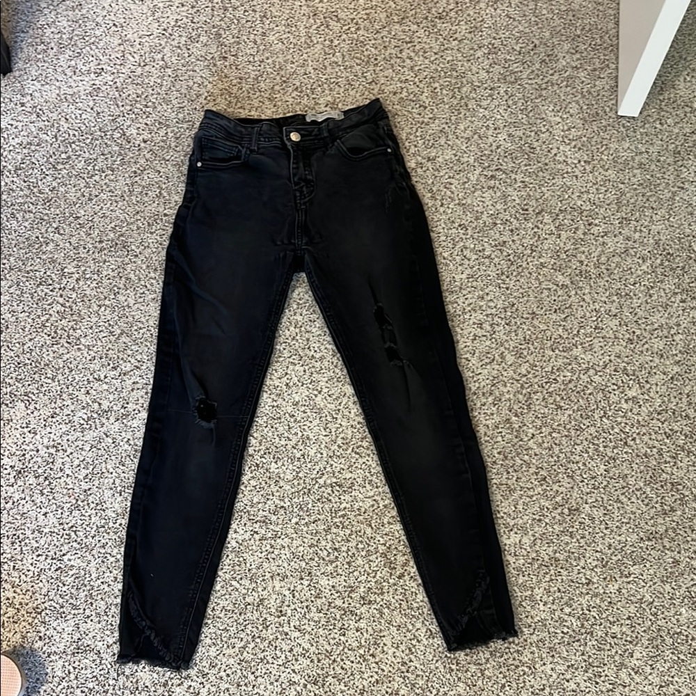 Women's Black Distressed Jeans